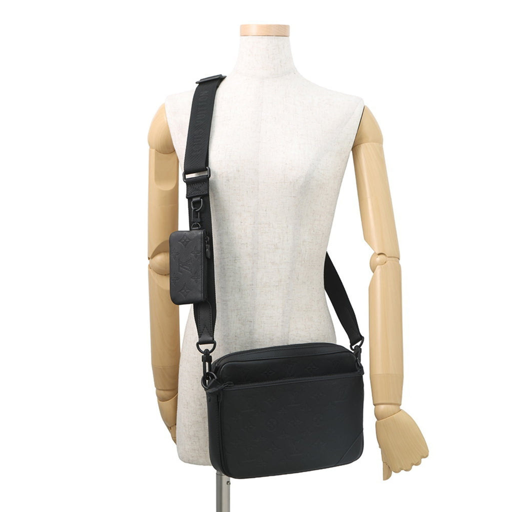 Louis Vuitton Black Noir Monogram Shadow Shoulder Bag