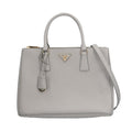 Prada Gray Leather Shoulder Bag