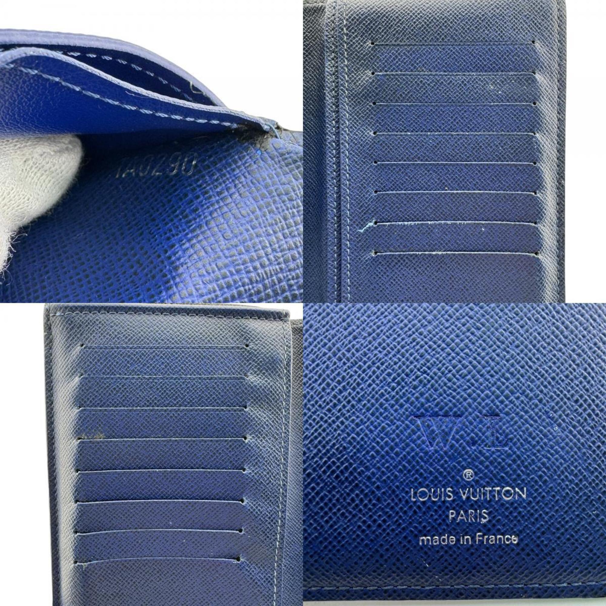 Louis Vuitton Blue Taigarama Leather Long Wallet