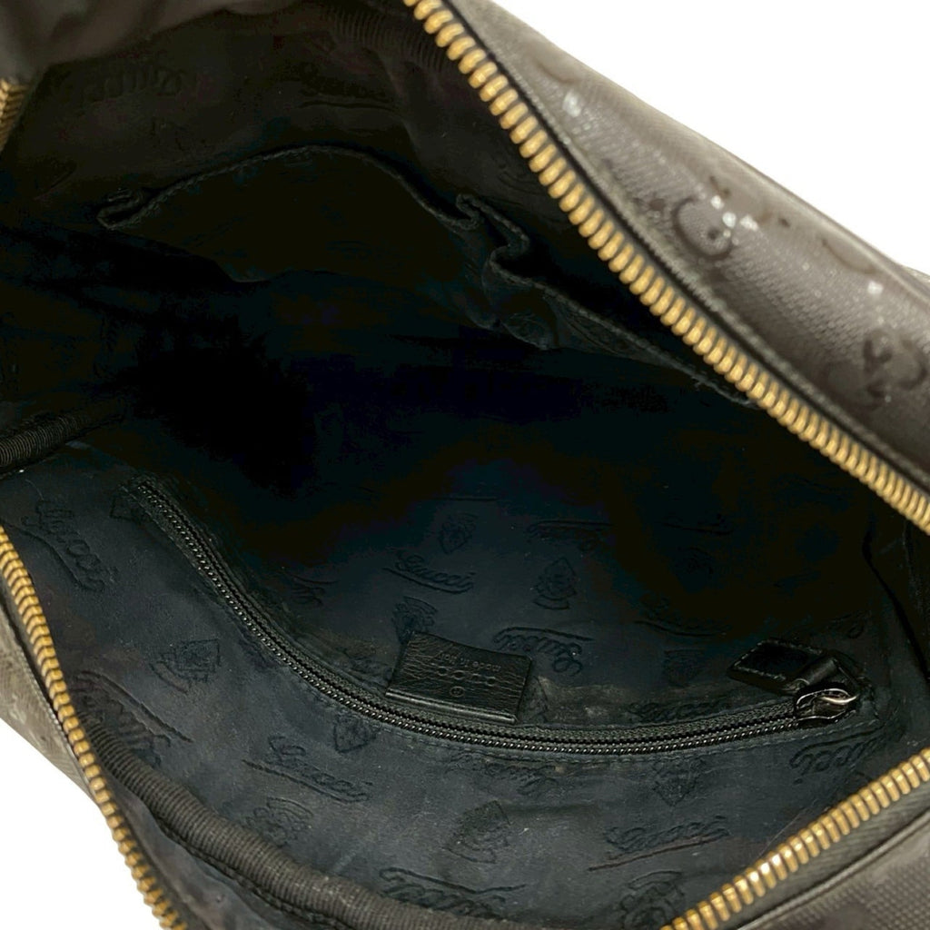 Gucci Black Leather Pvc Messenger Bag Pochette Shoulder Bag (Pre-Owned)