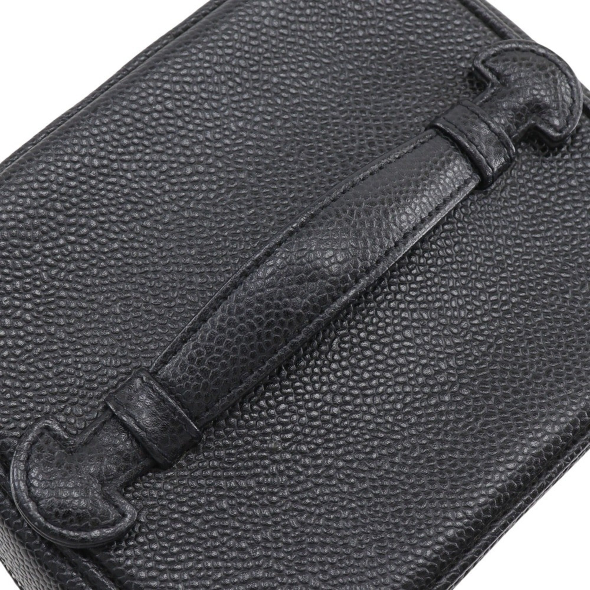 Chanel Black Caviar Leather Handbag Pouch