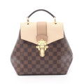 Louis Vuitton Beige Brown Cream Coated Canvas Leather Backpack