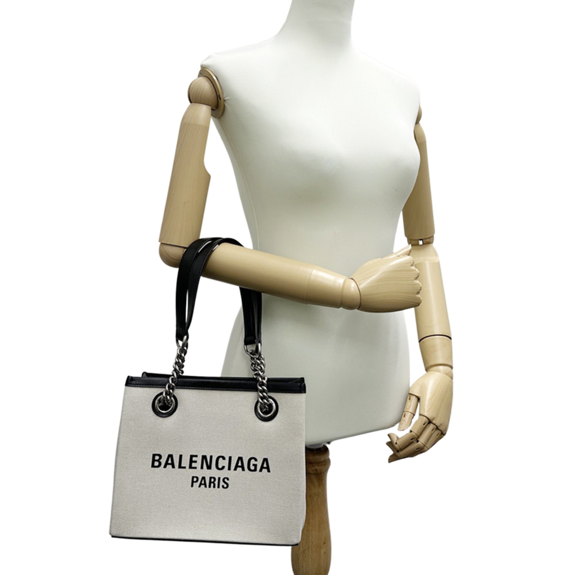 Balenciaga Black Canvas Handbag Shoulder Bag Tote