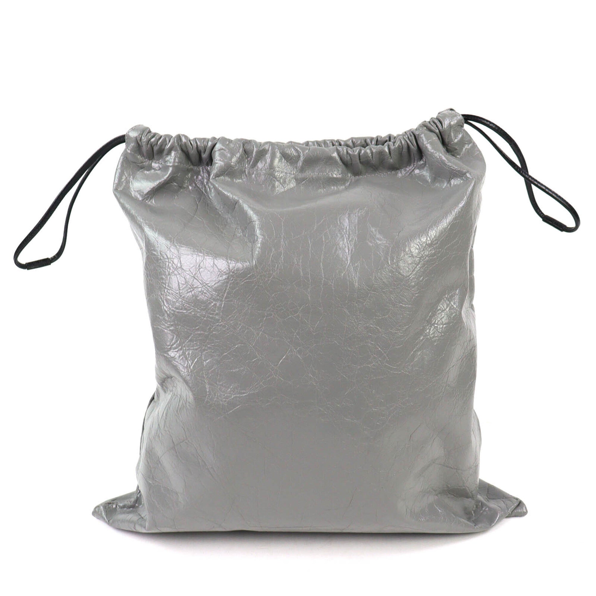 Balenciaga Gray Leather Polyamide Pouch