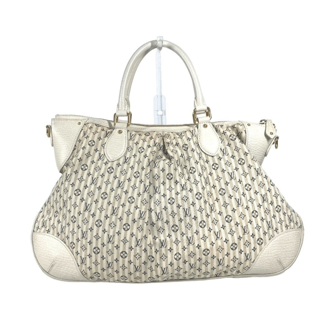 Louis Vuitton Blue White Monogram Mini Handbag Shoulder Bag Tote Bag