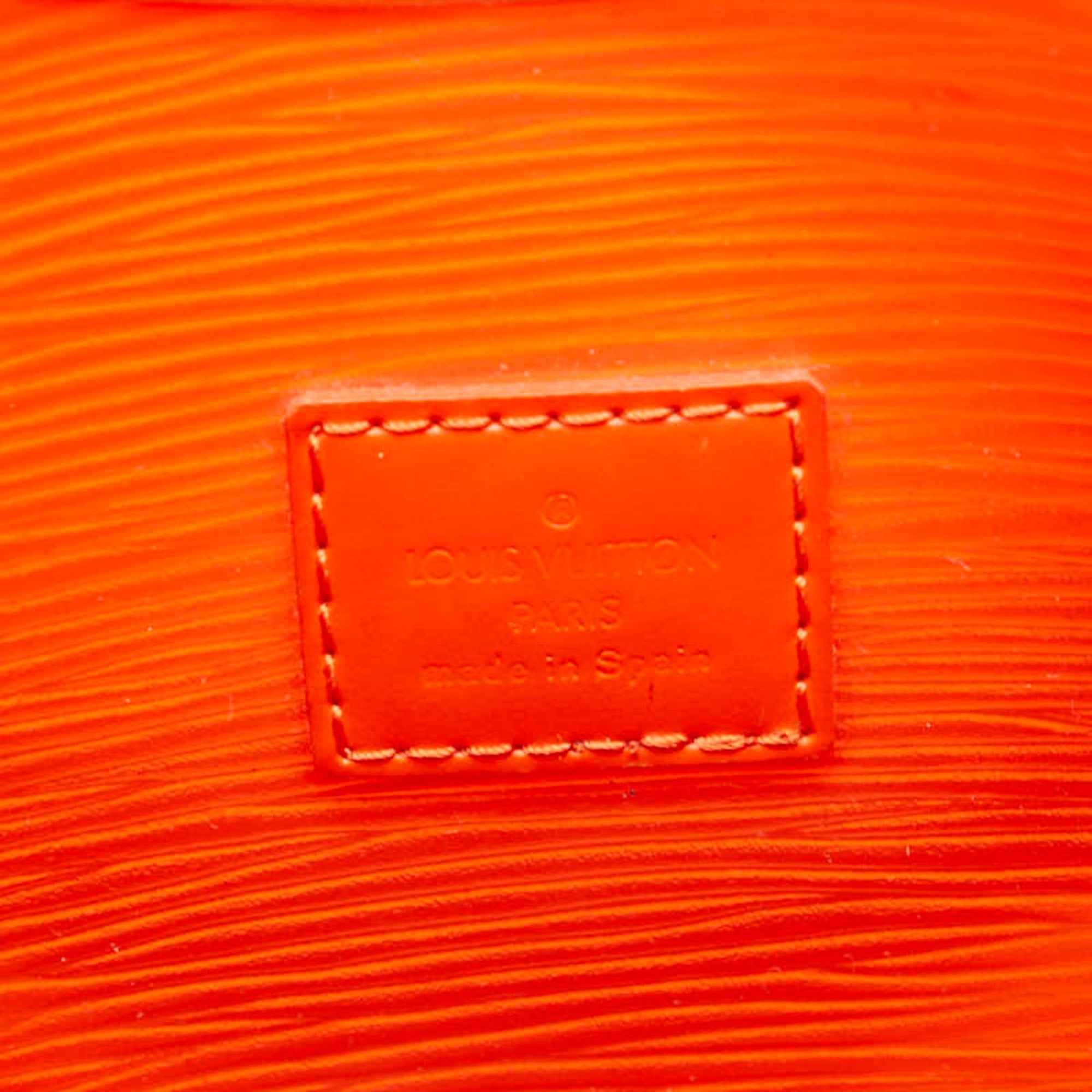 Louis Vuitton Orange Vinyl Leather Handbag