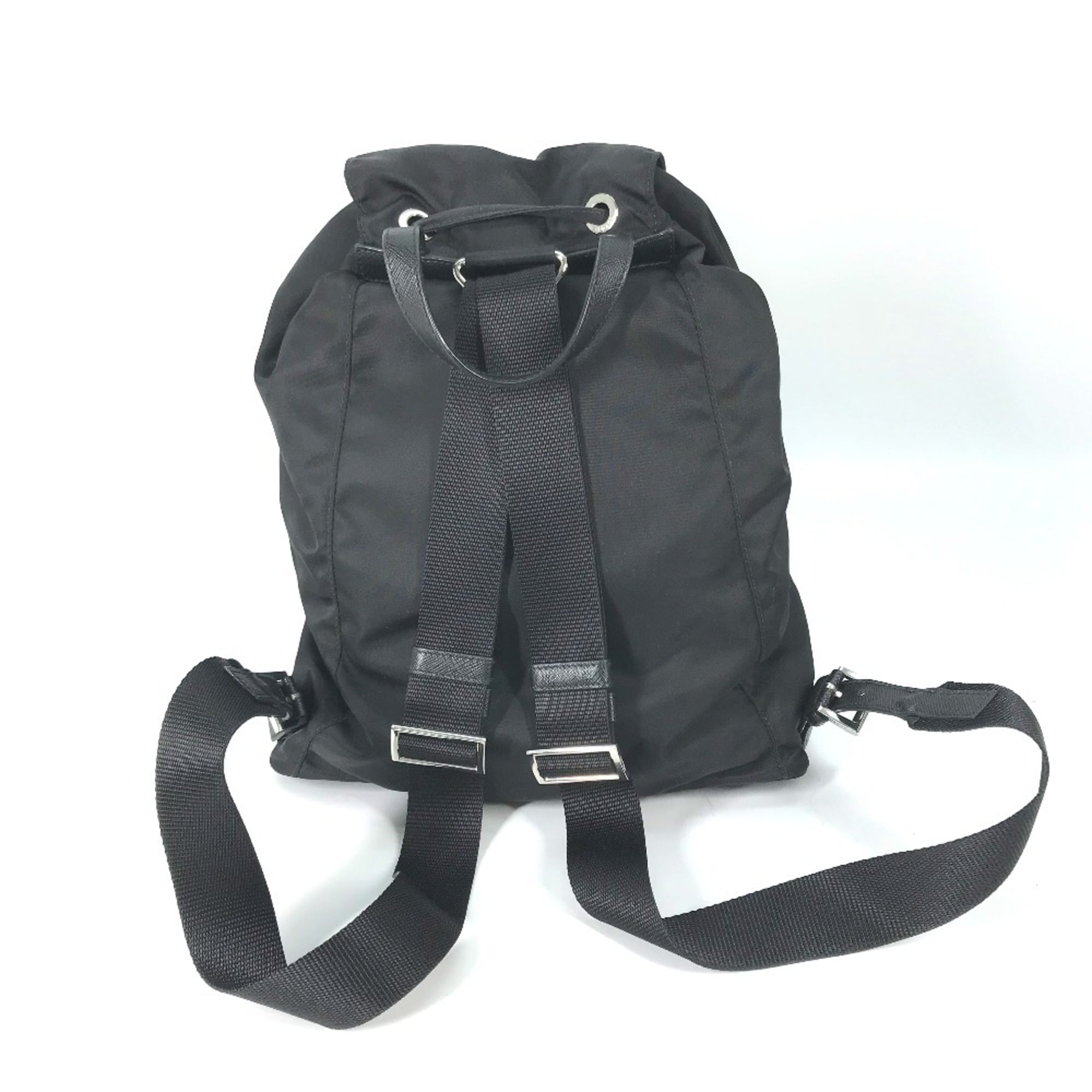 Prada Black Nylon Leather Backpack