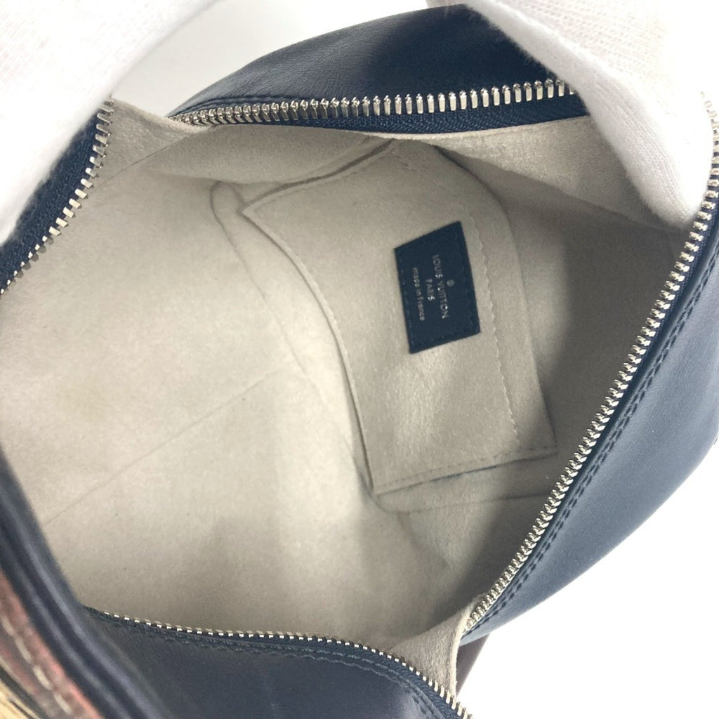 Louis Vuitton Beige Black Leather Handbag