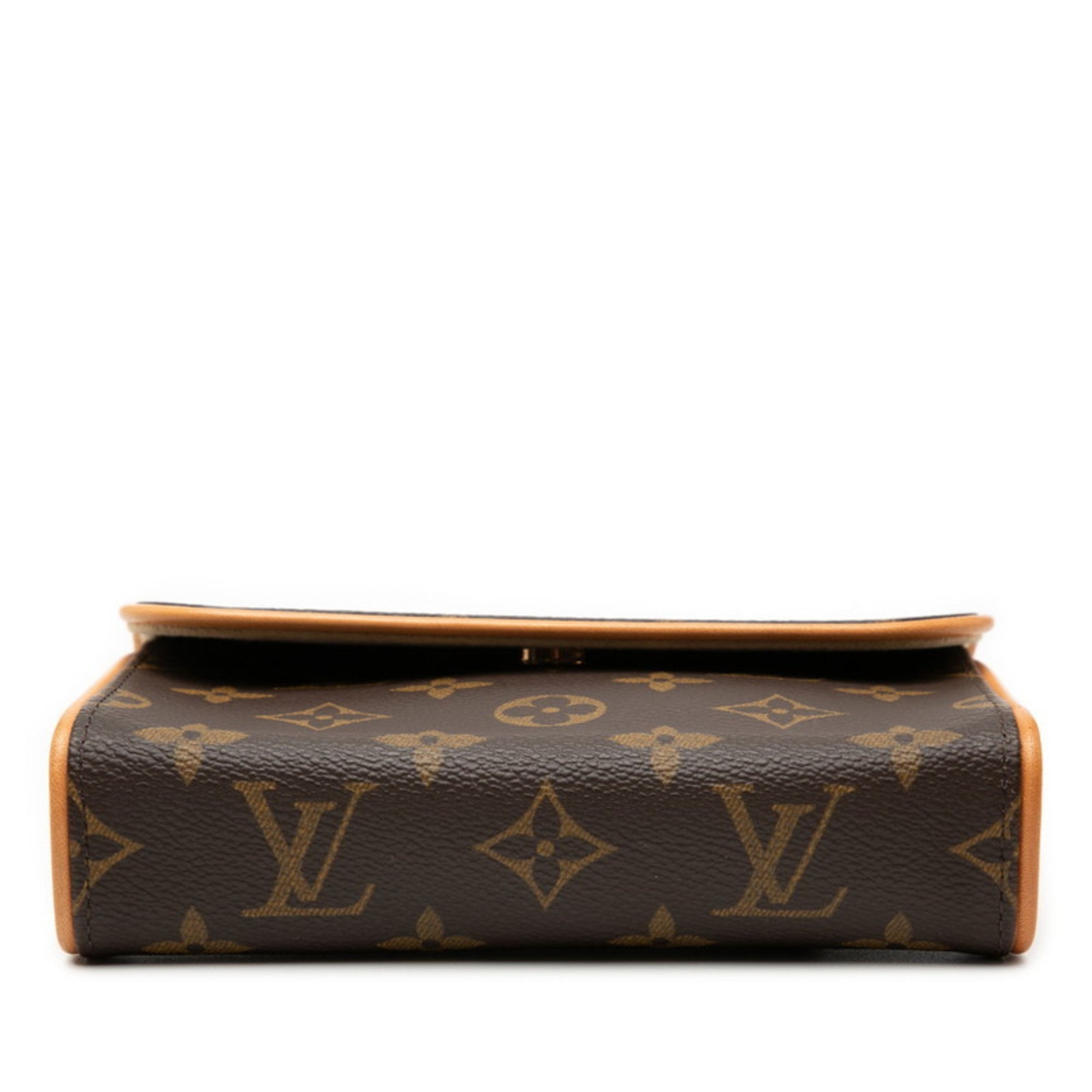 Louis Vuitton Brown Pvc Leather Pochette Sling Bag