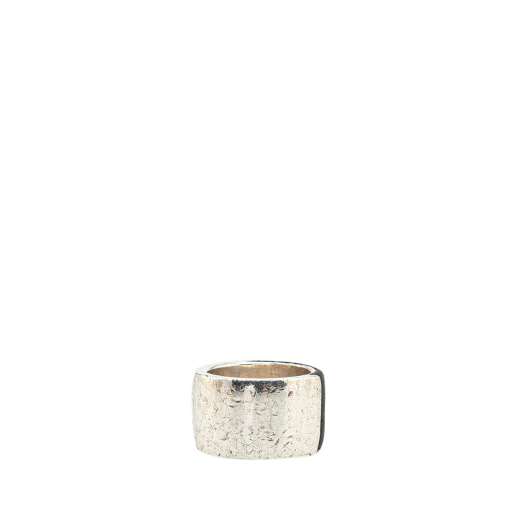Gucci Rubber Silver 925 Band Ring (Pre-Owned)