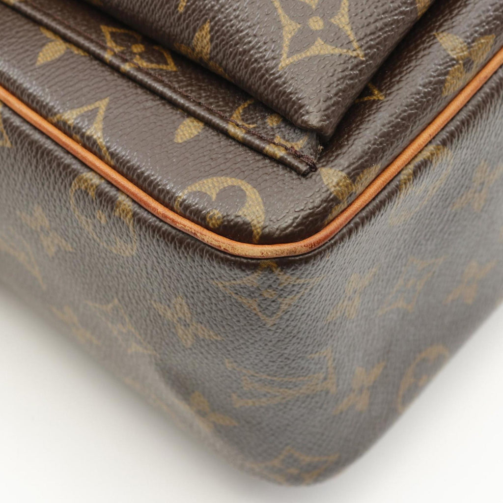 Louis Vuitton Monogram Brown Coated Canvas Leather Shoulder Bag
