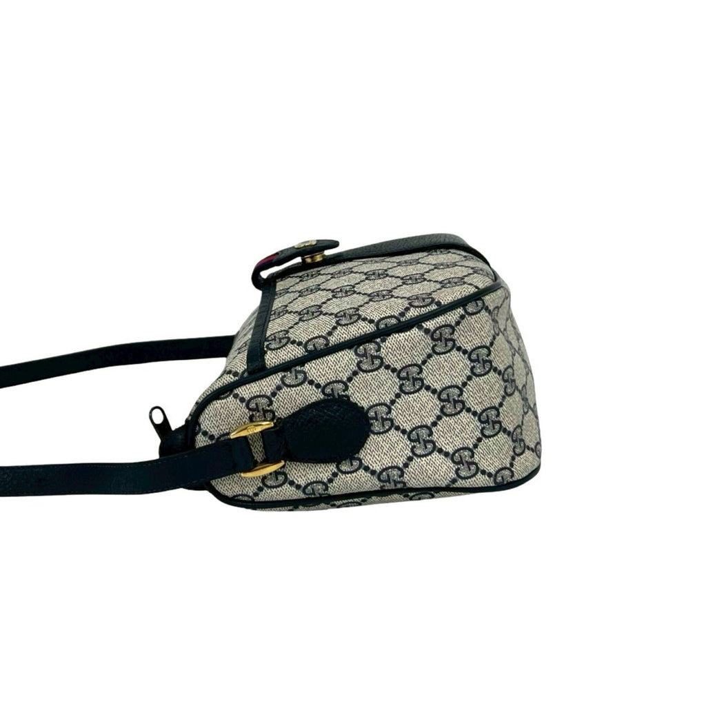 Gucci Navy Red Color Pvc Leather Shoulder Bag (Pre-Owned)