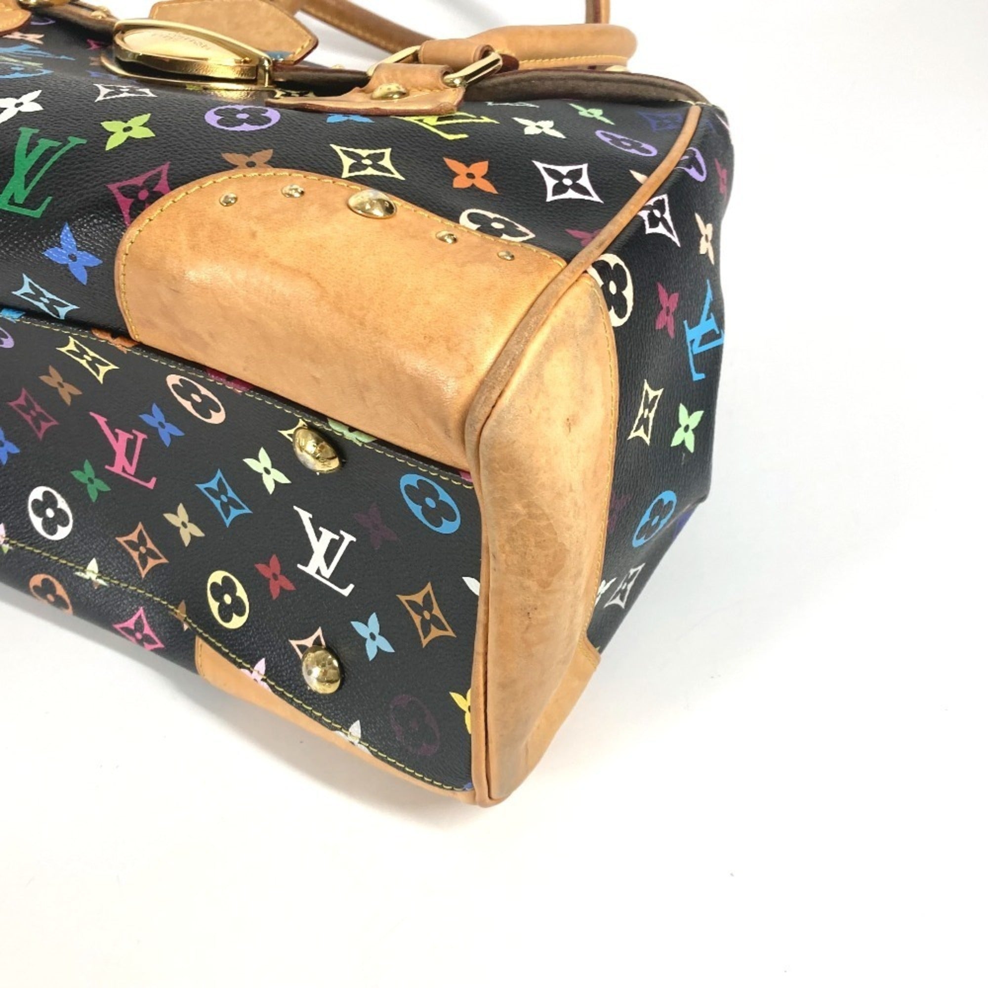 Louis Vuitton Black Multi-Color Noir Monogram Multicolore Canvas Handbag Shoulder Bag Tote Bag