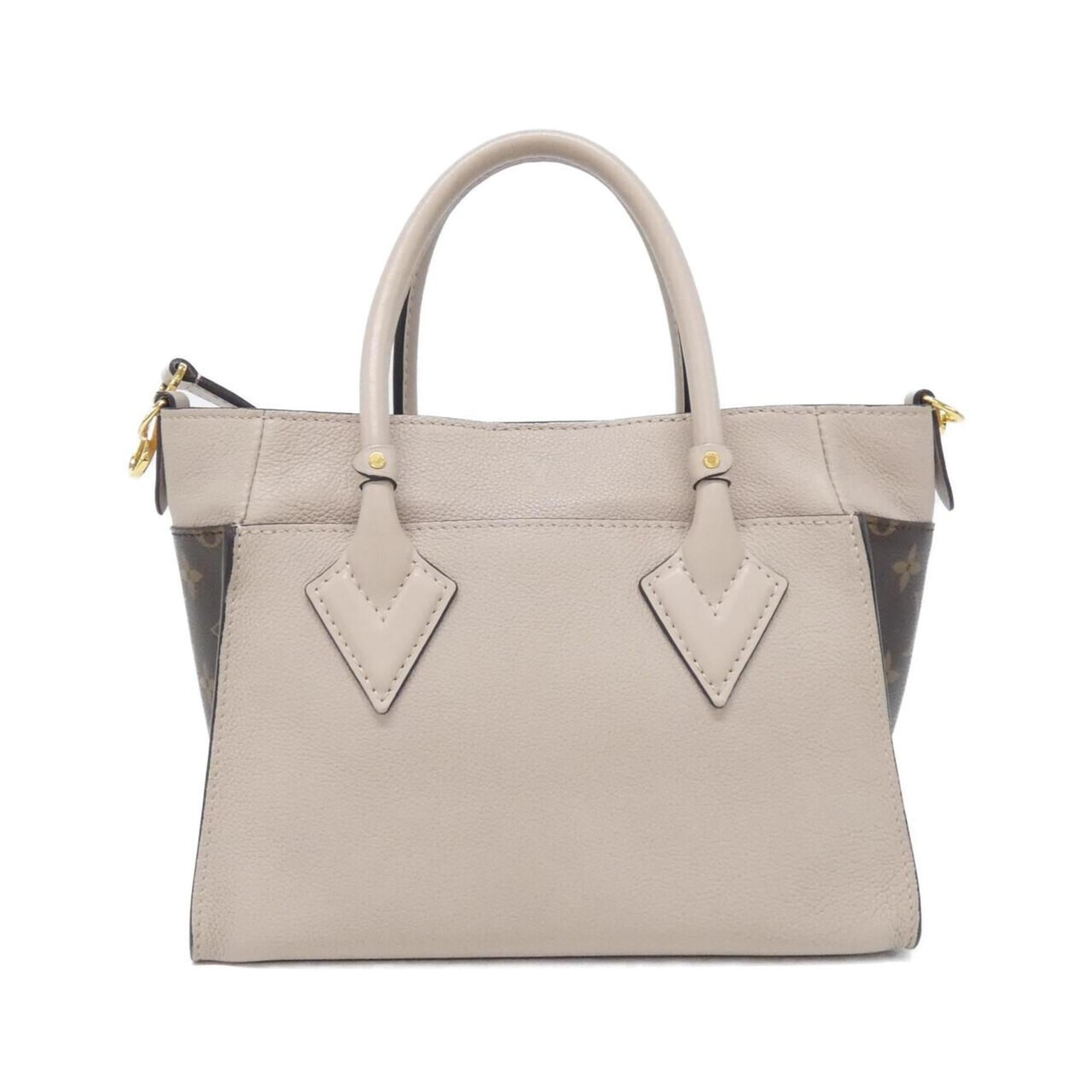 Louis Vuitton Gray Grayish Coated Canvas Leather Handbag