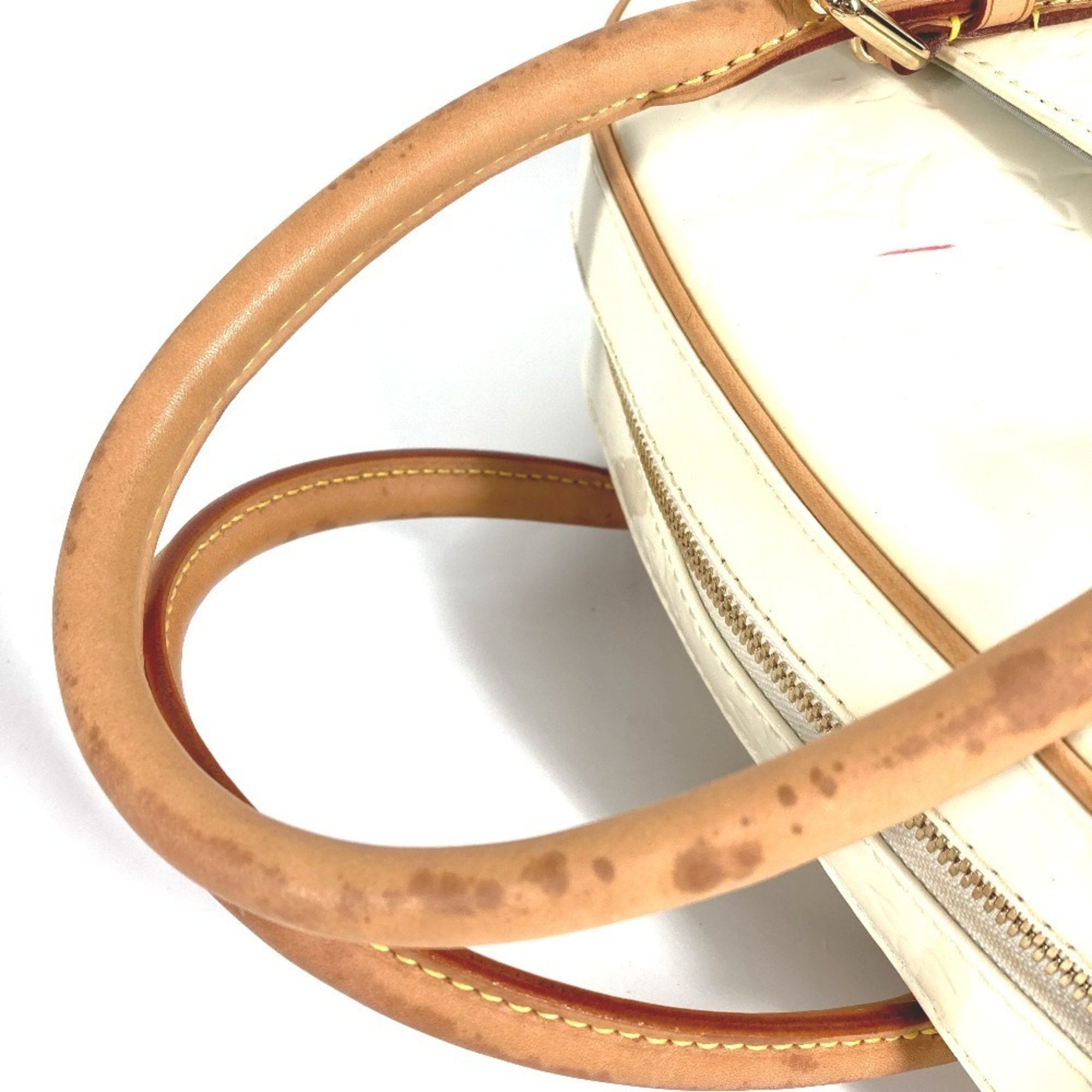 Louis Vuitton Pearl White Monogram Vernis Handbag Shoulder Bag Tote Bag
