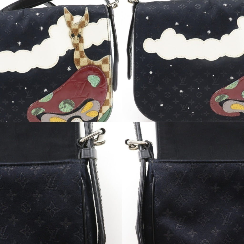 Louis Vuitton Black Monogram Satin Monogram Vernis Leather Shoulder Bag