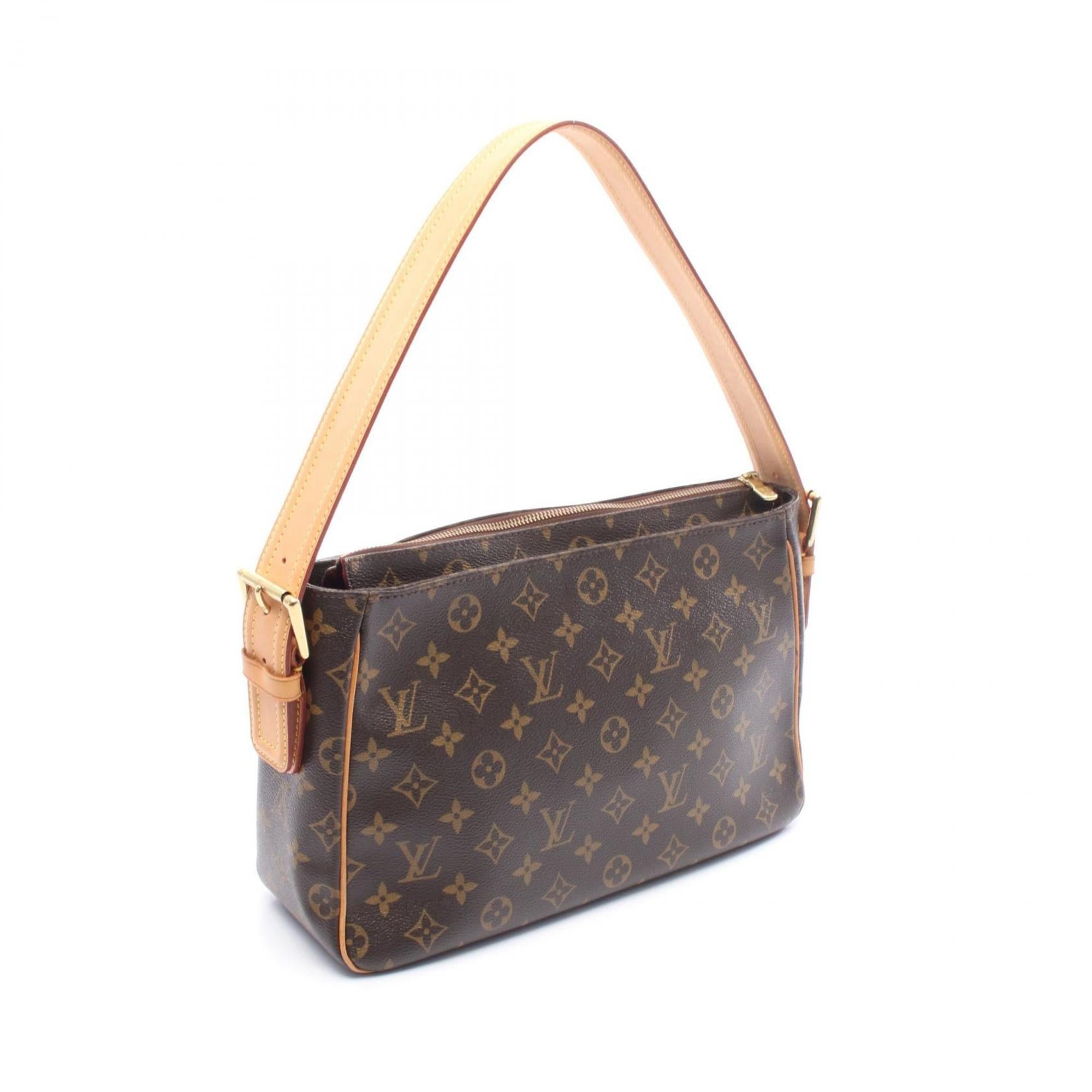 Louis Vuitton Brown Coated Canvas Leather Shoulder Bag