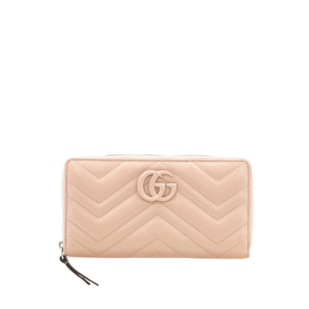 Gucci Pink Leather Long Wallet (Bi-Fold) (Pre-Owned)