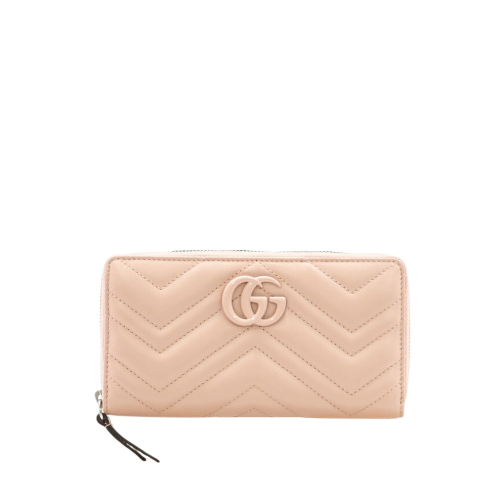 Gucci Pink Leather Long Wallet (Bi-Fold) (Pre-Owned)