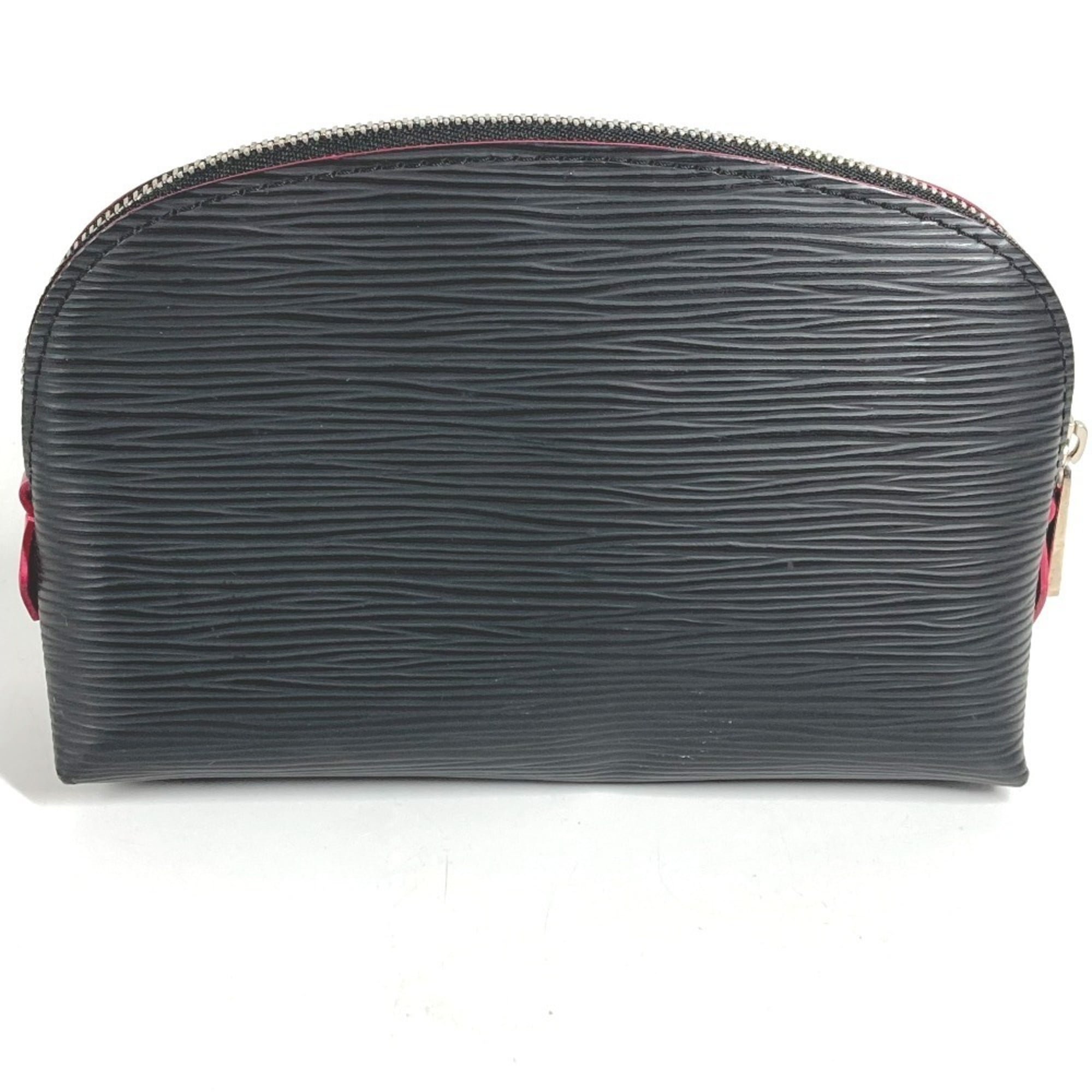 Louis Vuitton Black Noir Pink Epi Leather Pochette Pouch