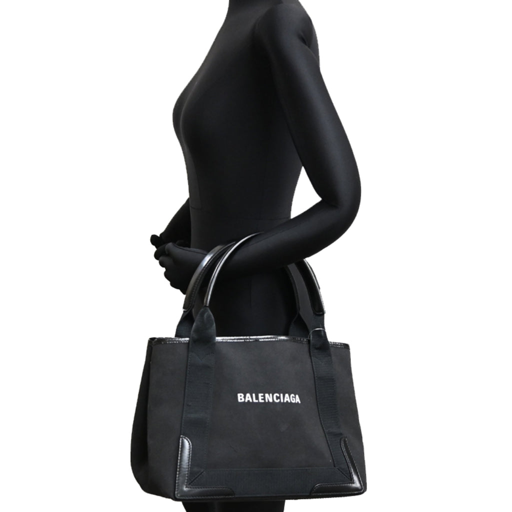 Balenciaga Black Canvas Leather Tote