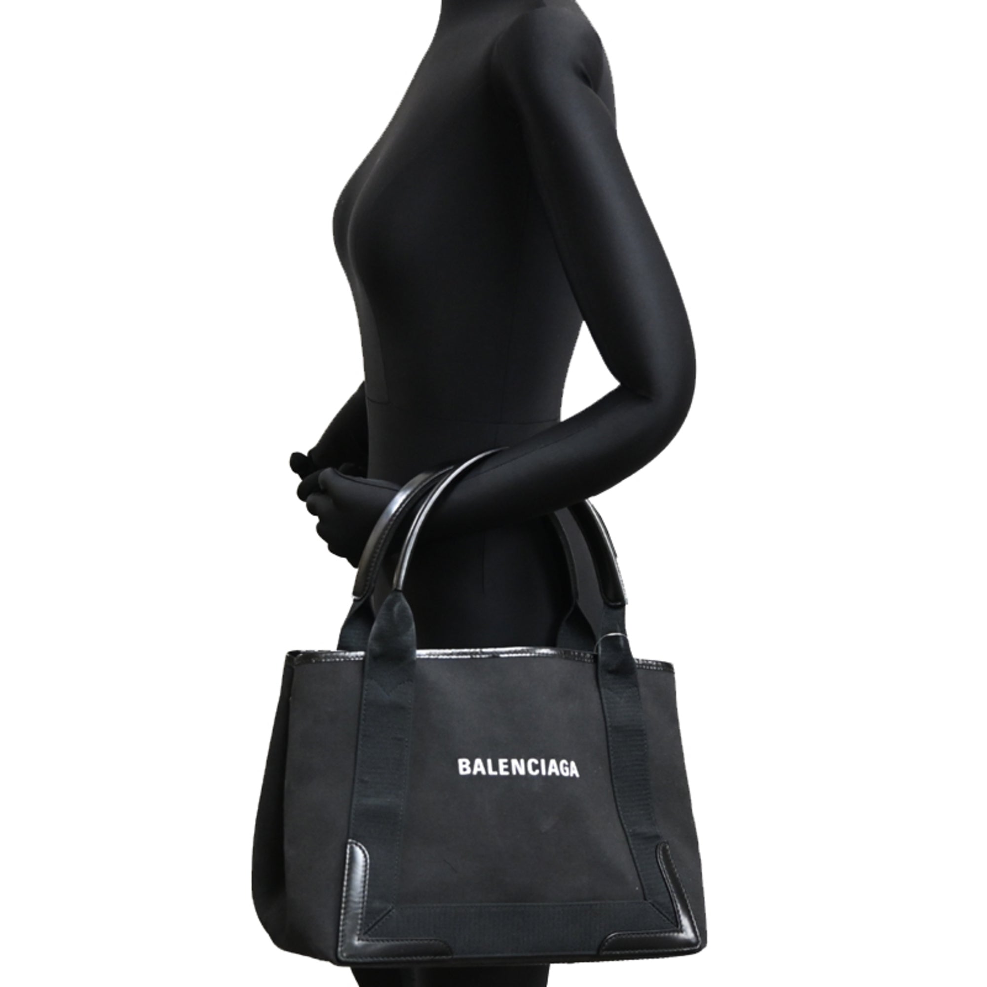 Balenciaga Black Canvas Leather Tote