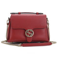 Gucci Red Color Leather Shoulder Bag (Pre-Owned)