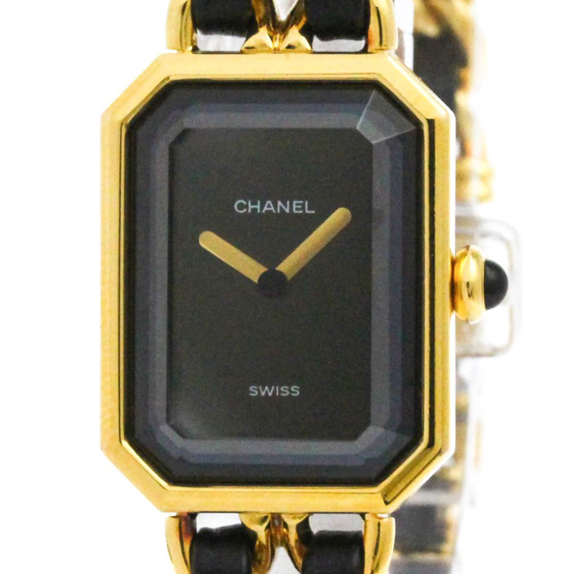 Chanel Premiere Rock Quartz Watch Plated Metal And Leather Watch