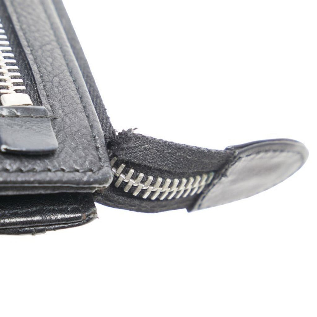 Christian Dior Black Leather Long Wallet (Bi-Fold) (Pre-Owned)
