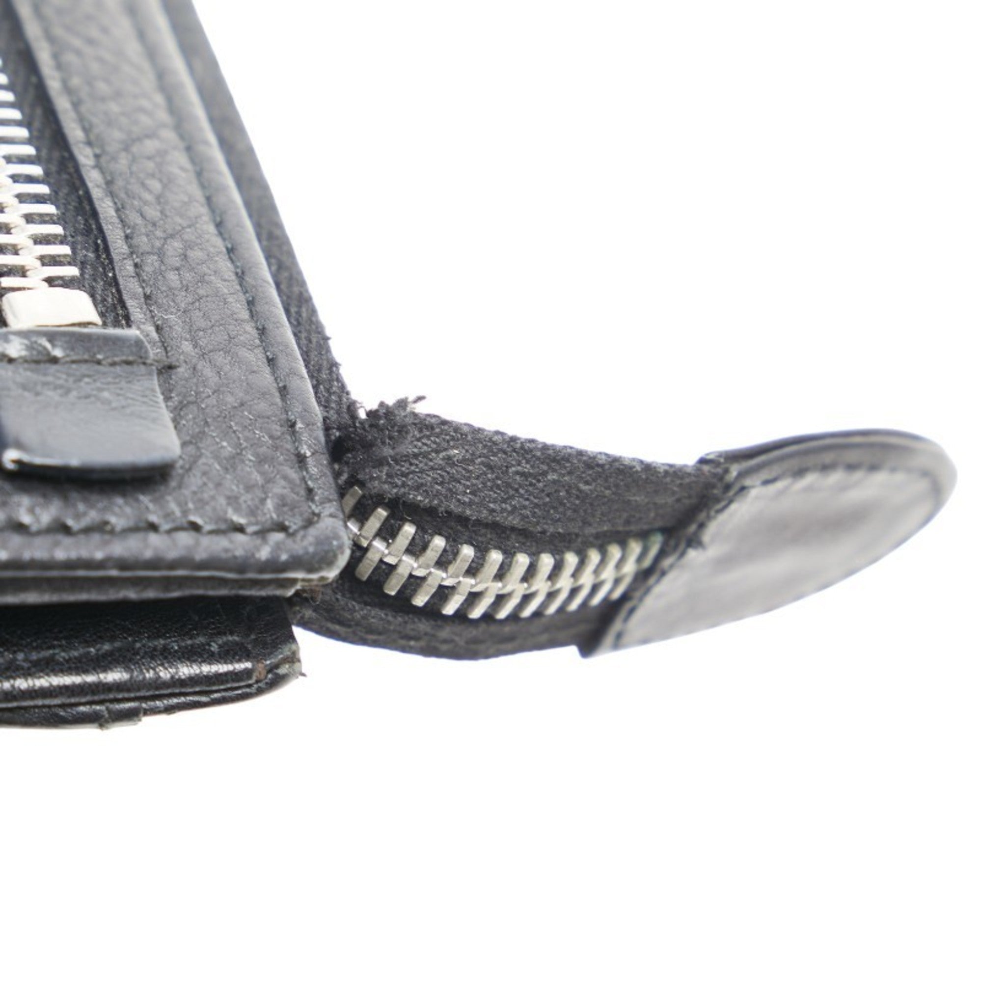 Christian Dior Black Leather Long Wallet (Bi-Fold) (Pre-Owned)