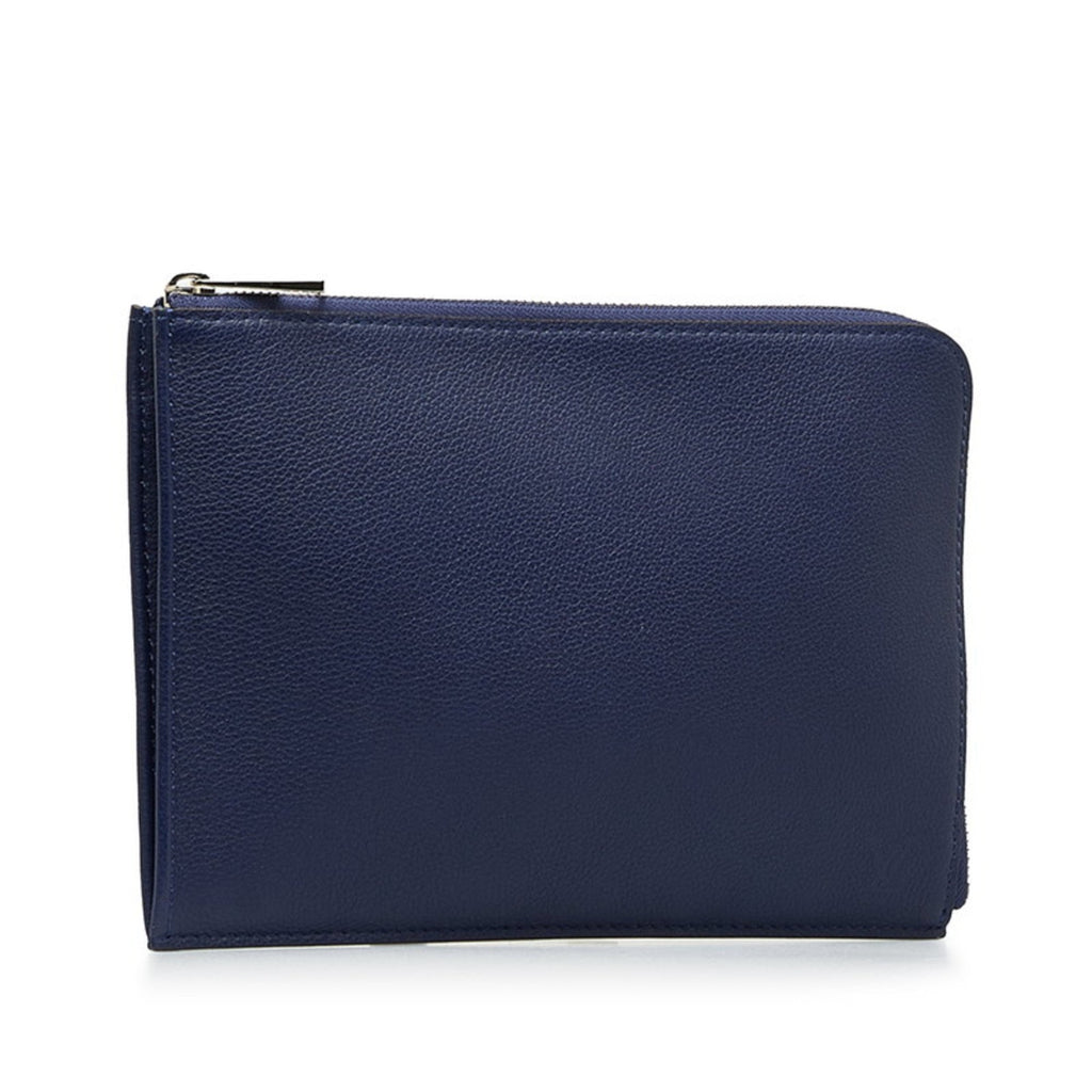 Louis Vuitton Navy Leather Clutch Bag
