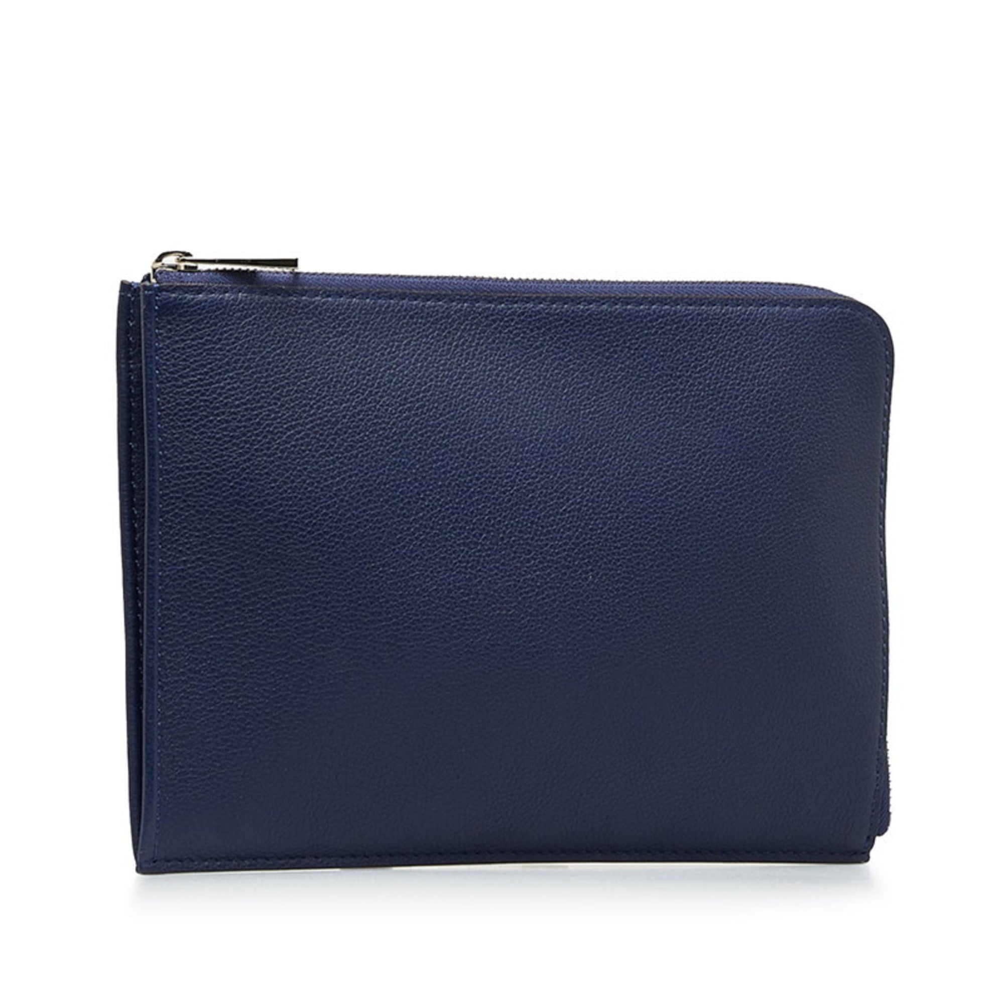 Louis Vuitton Navy Leather Clutch Bag