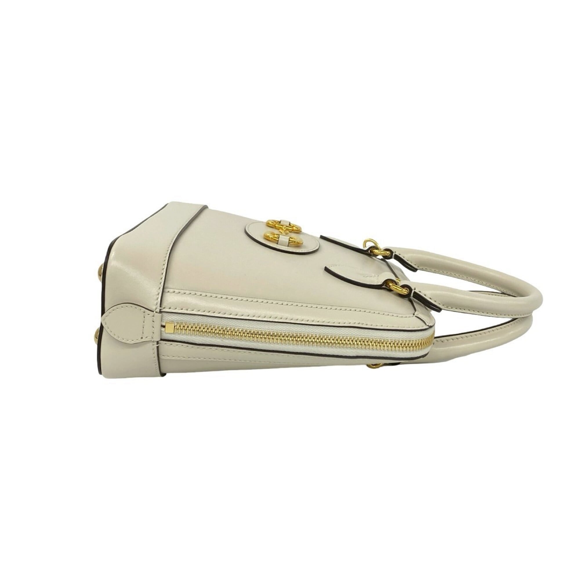 Gucci White Leather Handbag Shoulder Bag (Pre-Owned)