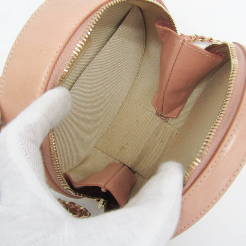 Chanel Round As Earth Crossbody Bag Glazed Calfskin Pink Leather Shoulder Bag Bag