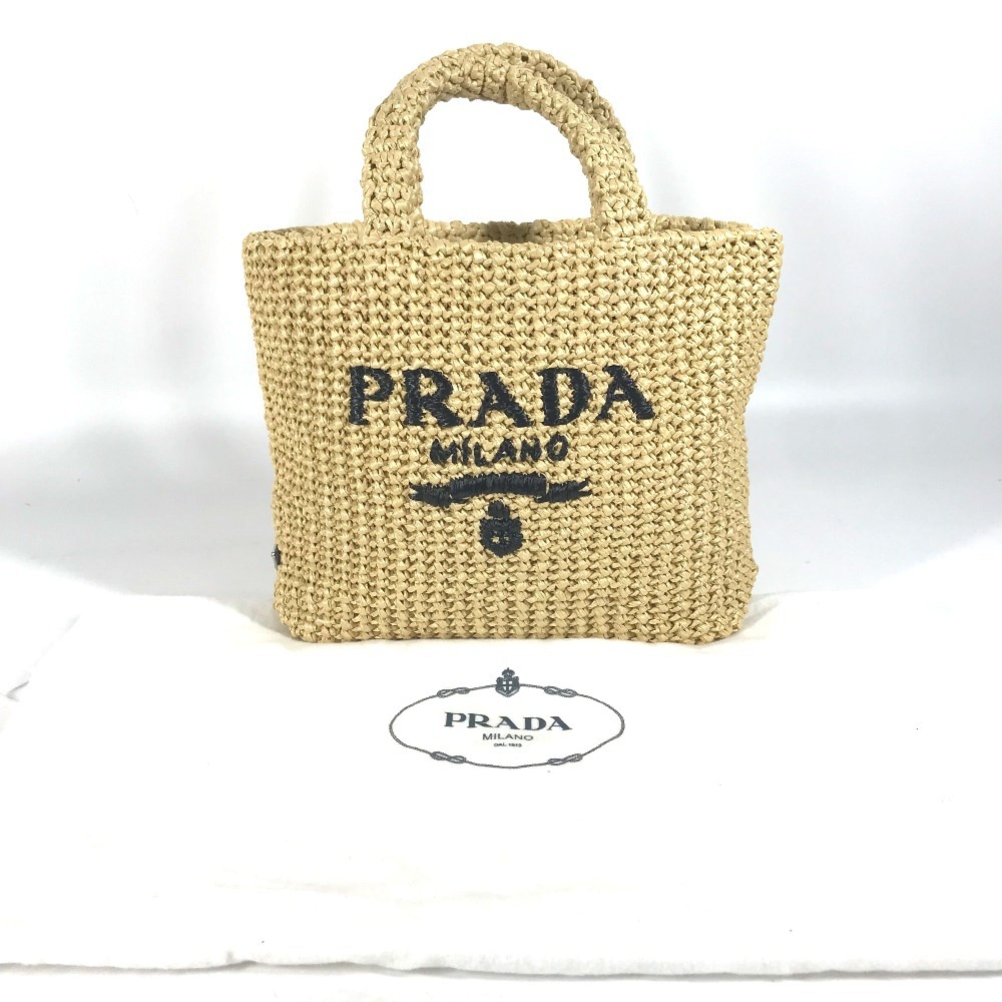 Prada Raffia Handbag Tote Bag