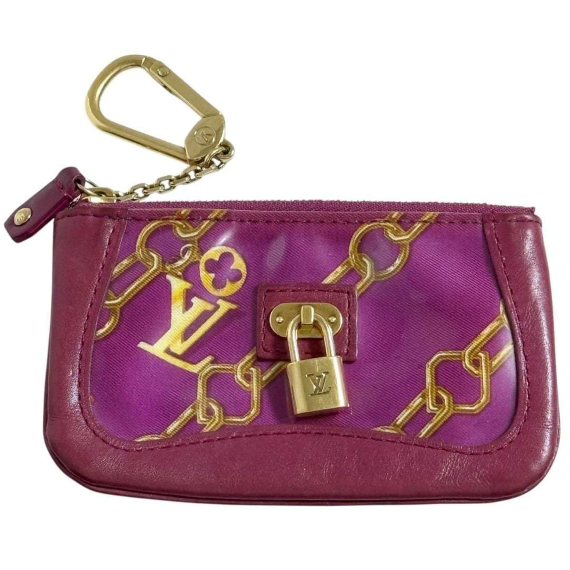 Louis Vuitton Red Color Wine Leather Coin Purse/Coin Case