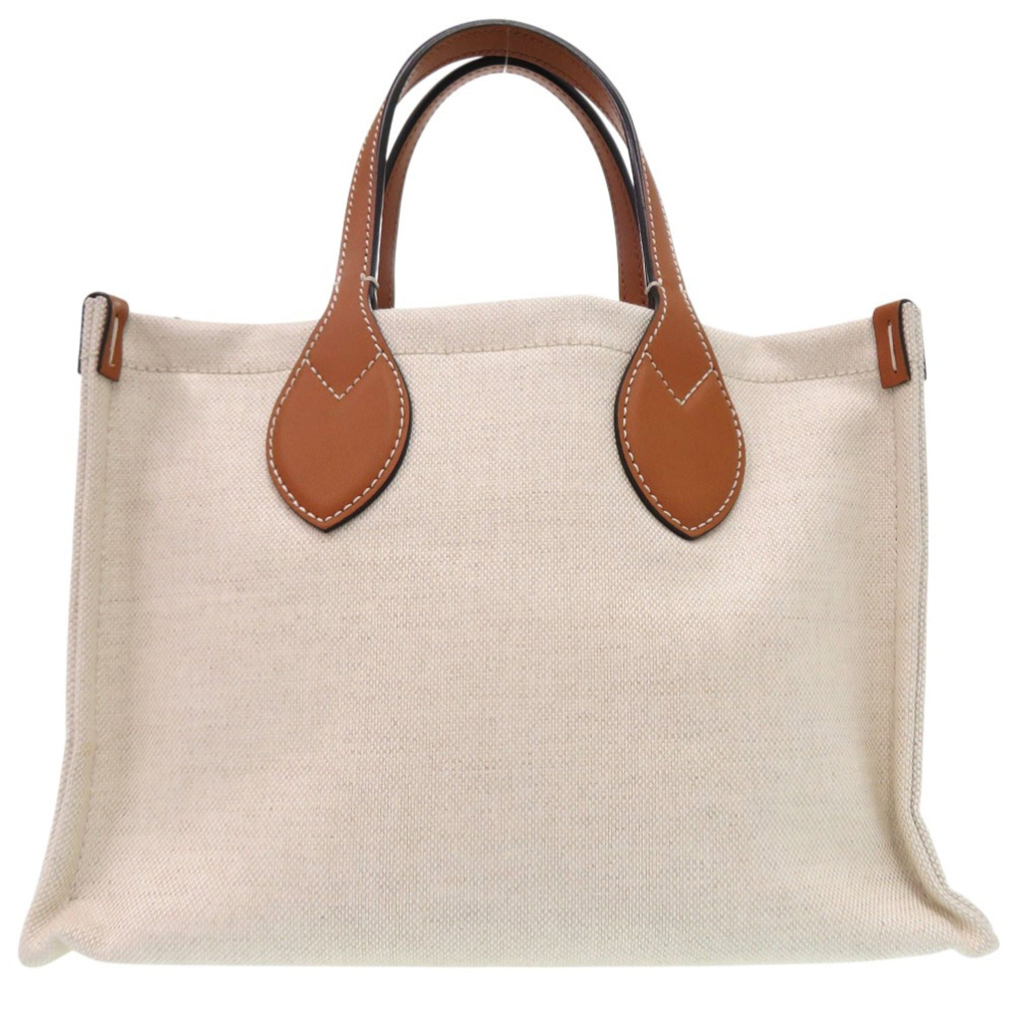 Gucci Beige Canvas Leather Handbag (Pre-Owned)
