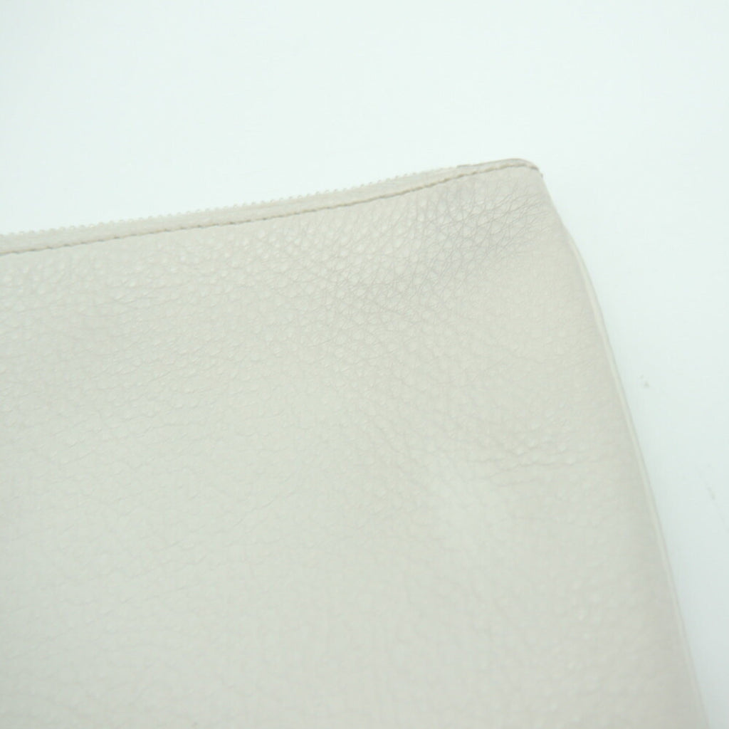 Balenciaga White Leather Clutch