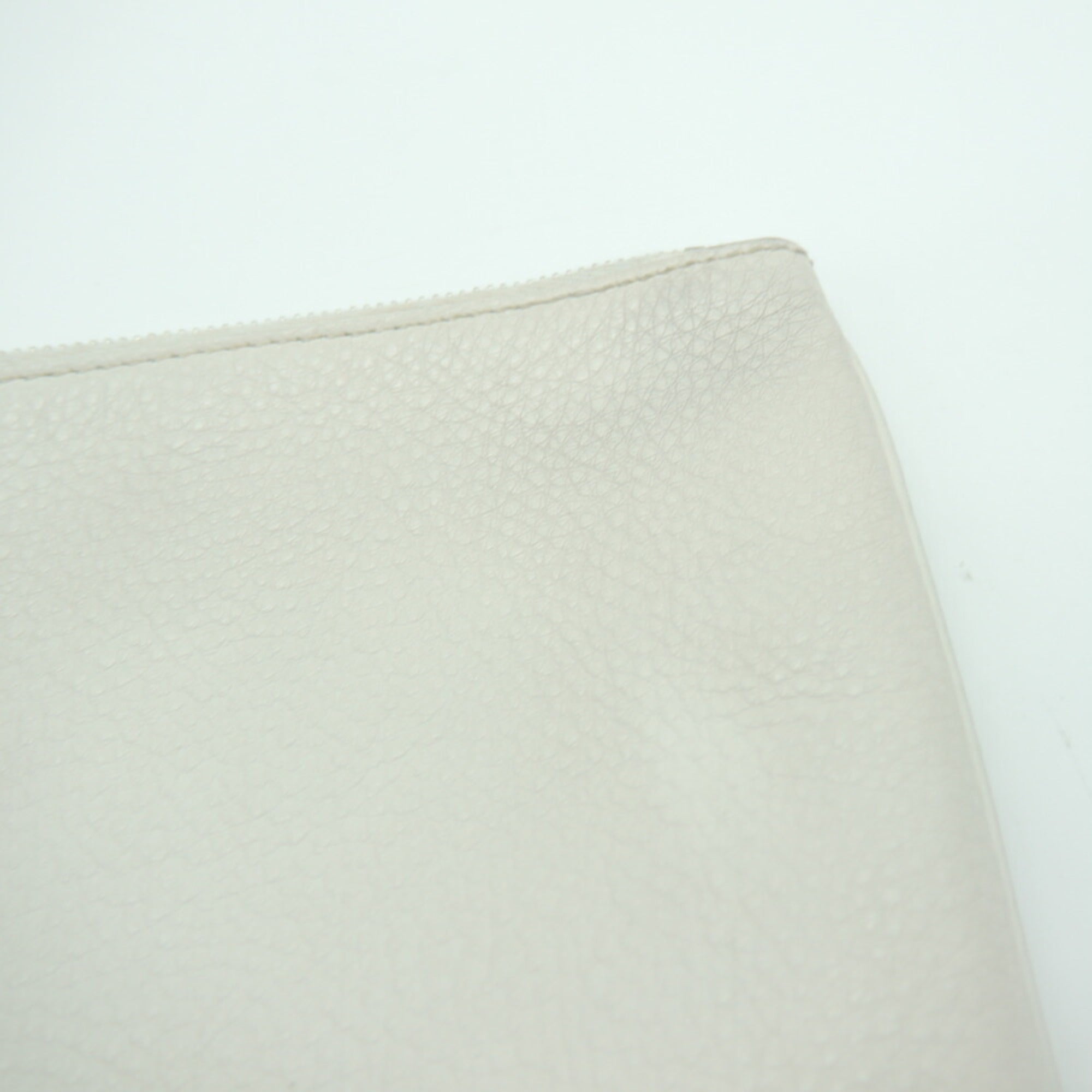 Balenciaga White Leather Clutch