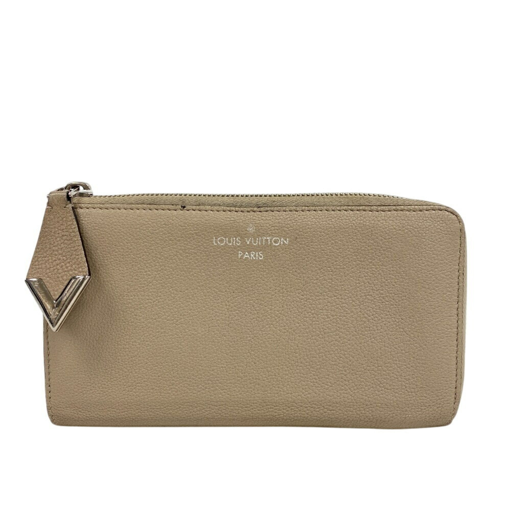 Louis Vuitton Parnassea Beige Leather Long Wallet