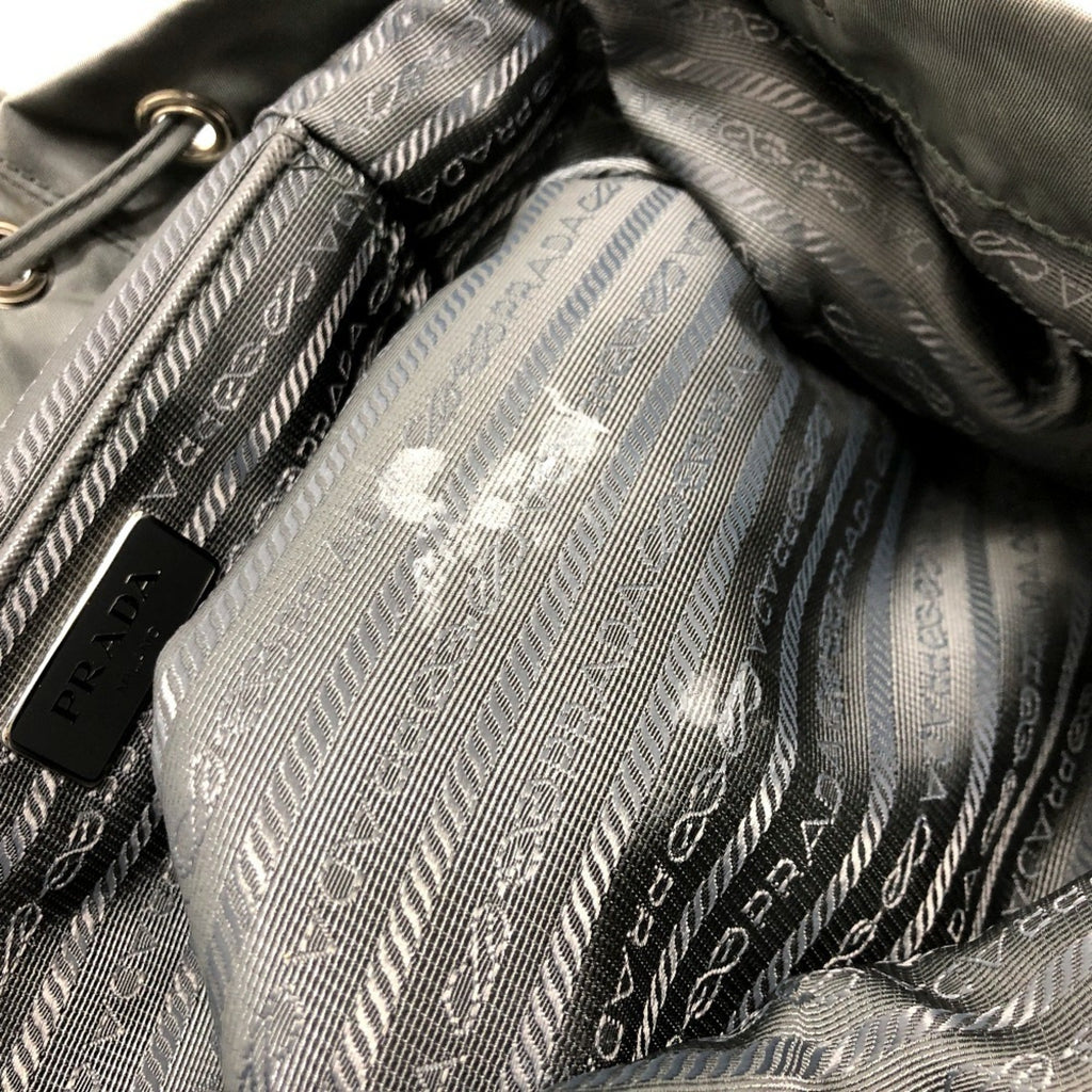 Prada Gray Leather Backpack