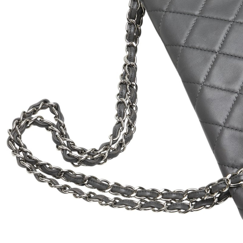 Chanel Gray Leather Shoulder Bag