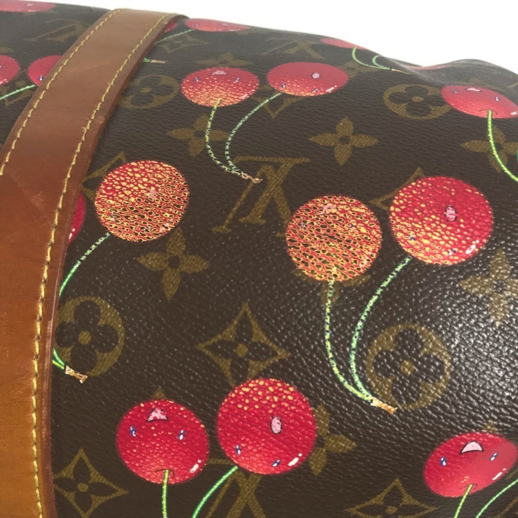 Louis Vuitton Brown Monogram Cherry Red Color Monogram Boston Bag