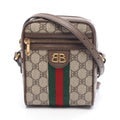 Balenciaga Beige Brown Coated Canvas Leather Handbag Shoulder