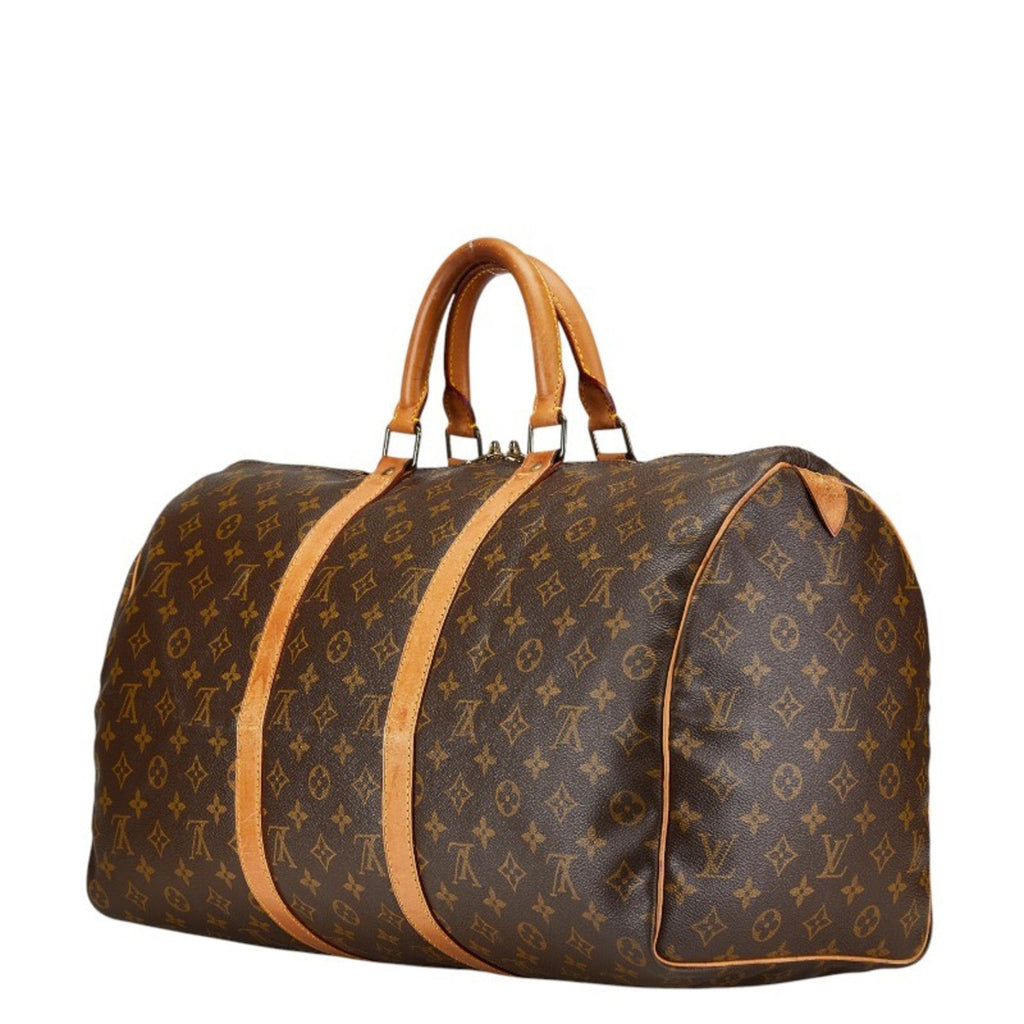 Louis Vuitton Brown Pvc Leather Boston Bag