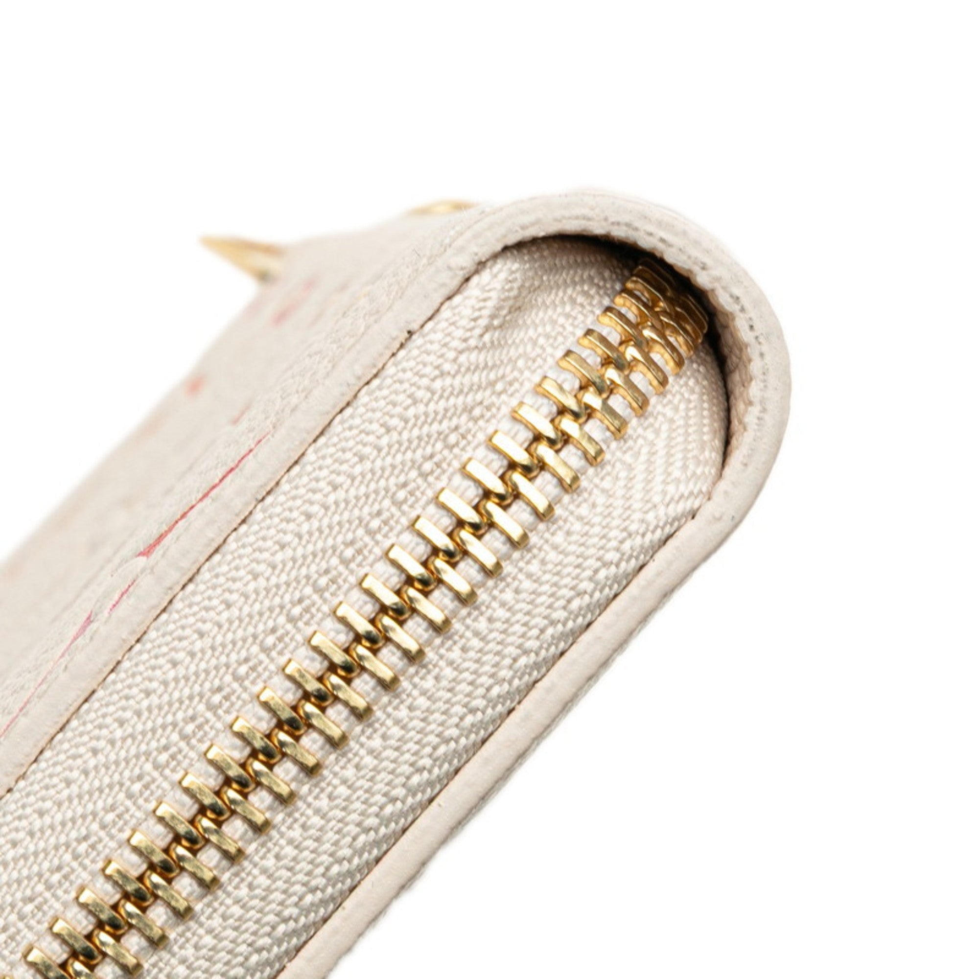 Louis Vuitton Pink White Pvc Leather Long Wallet