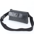 Gucci Black Leather Coated Canvas Fanny Pack Pouch Sling Bag (Pre-Owned)