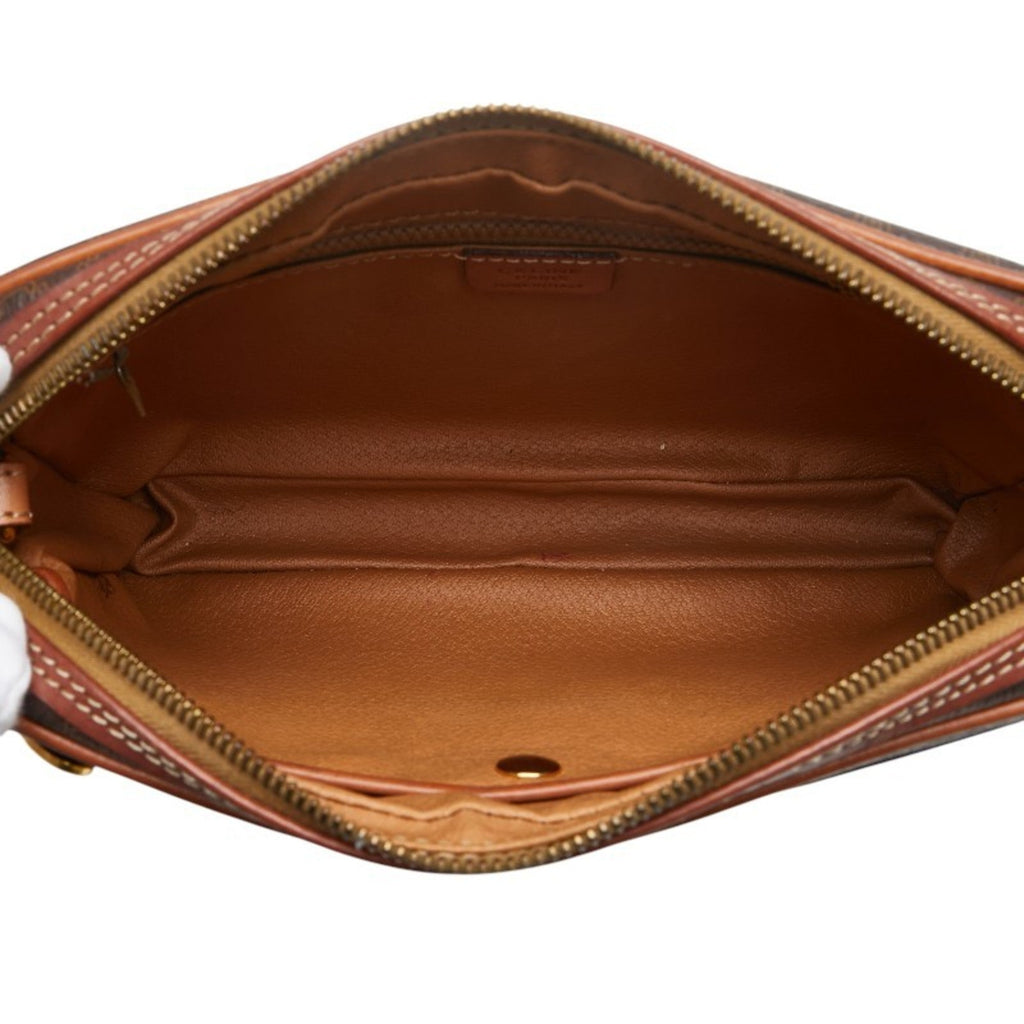 Celine Black Brown Pvc Leather Clutch Bag