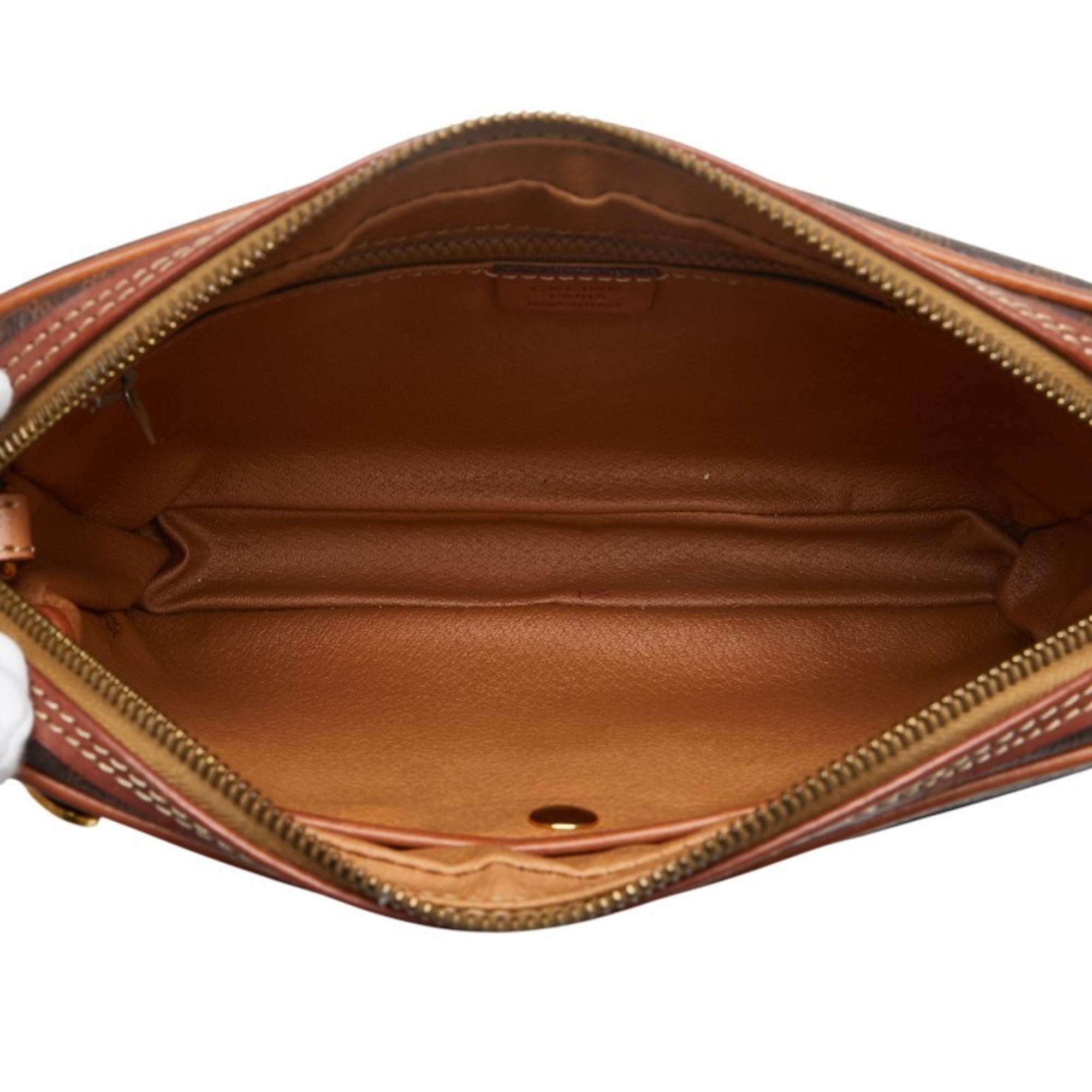 Celine Black Brown Pvc Leather Clutch Bag
