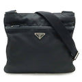 Prada Black Nero Nylon Leather Shoulder Bag